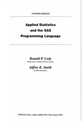 applied statistics and  sas prog language 4ed